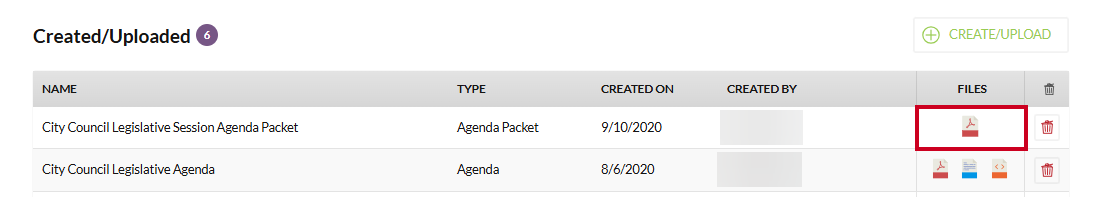 An example agenda packet file icon.
