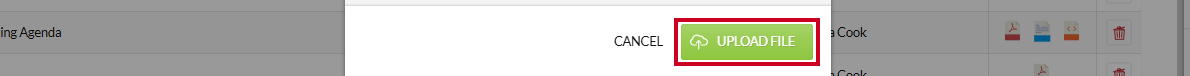 The green, rectangular Upload File button in the lower-right corner of the Create/Upload modal.