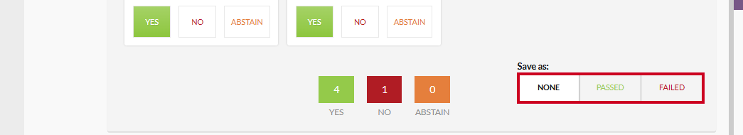 The rectangular None, Passed, and Failed buttons in the Saveas: field.