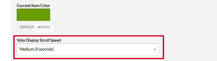 The Display Scroll Speed Field.