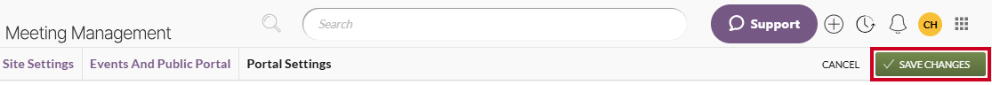 The green, rectangular Save Changes button below the User Menu.