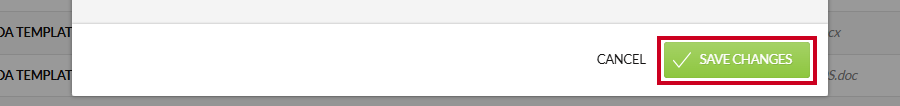 The green, rectangular Save Changes button in the lower-right corner of the Edit Word Design modal.