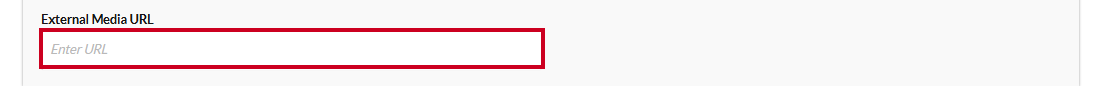 The External Media URL field on the Event Details page.