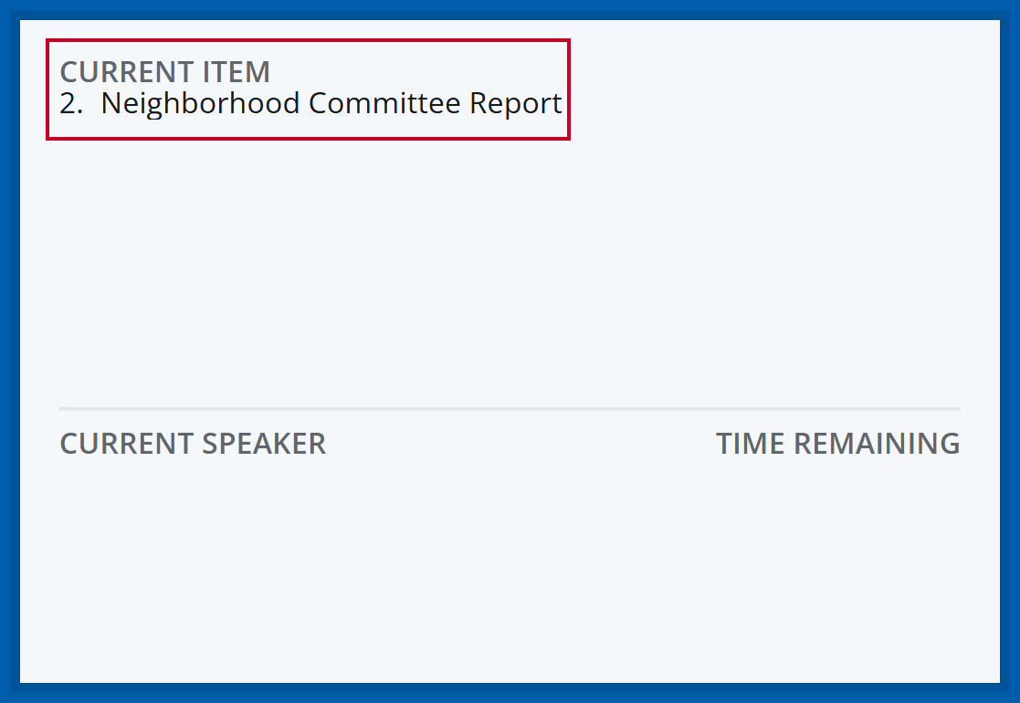 The name of the currently active item.