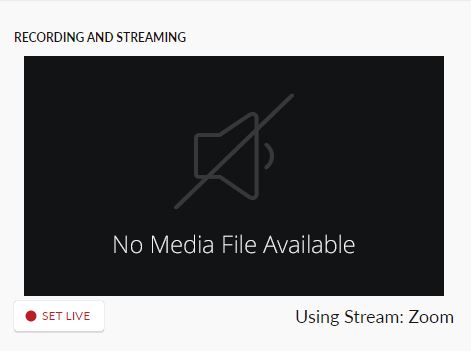 CivicClerk 8 recording and streaming panel, set live button