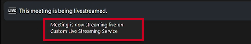 Zoom meeting, Live status indicator