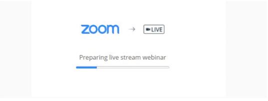 Zoom Preparing Live status bar