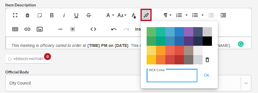Text Formatting – CivicClerk 8 Help Center