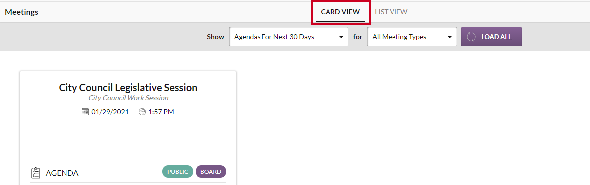 select card view