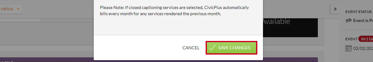 save changes to closed captioning