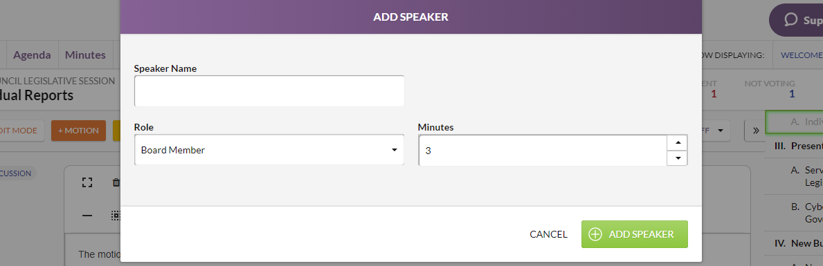 add speaker information fields