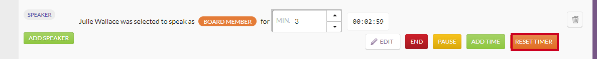 reset timer button