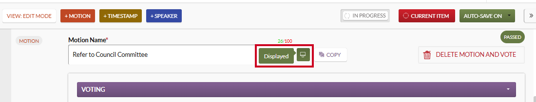 An example Motion Display icon within Live Meeting Manager.