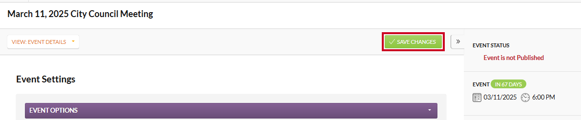 save changes button