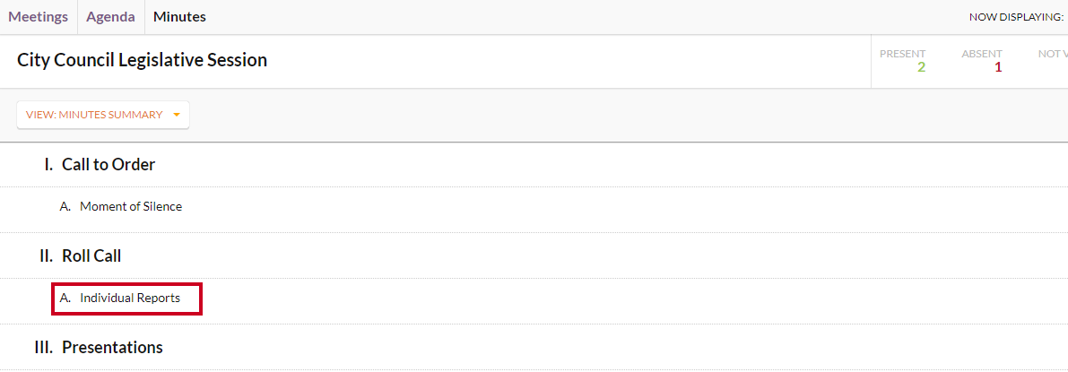 select the item