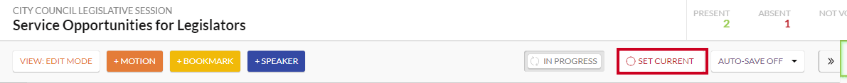 set current button