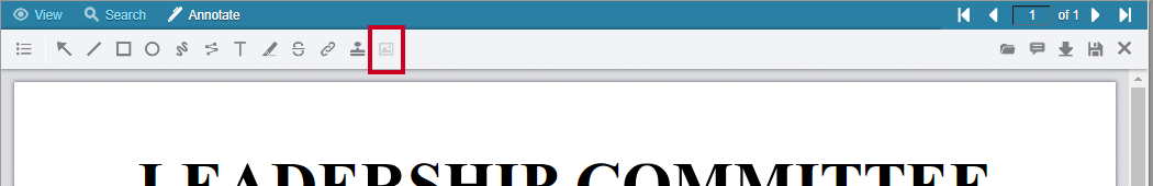 Image Stamp Annotation icon in the toolbar.