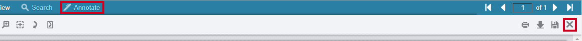 annotate button or x to close PDF