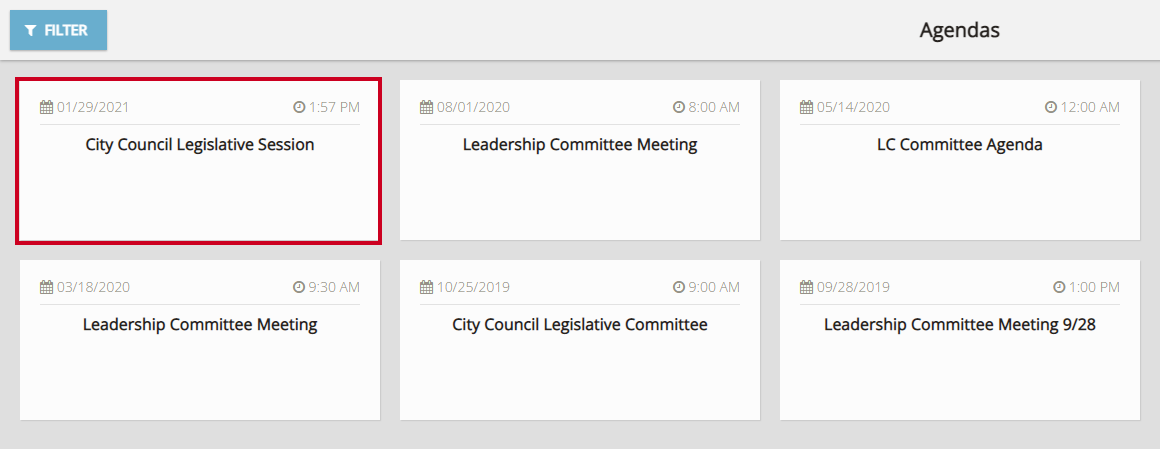 select an agenda