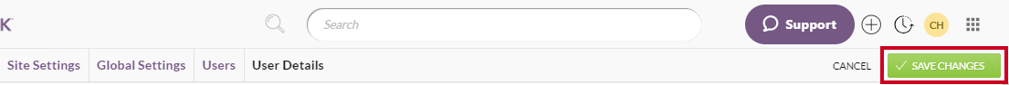 profile save changes button