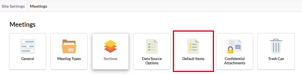 Default Items