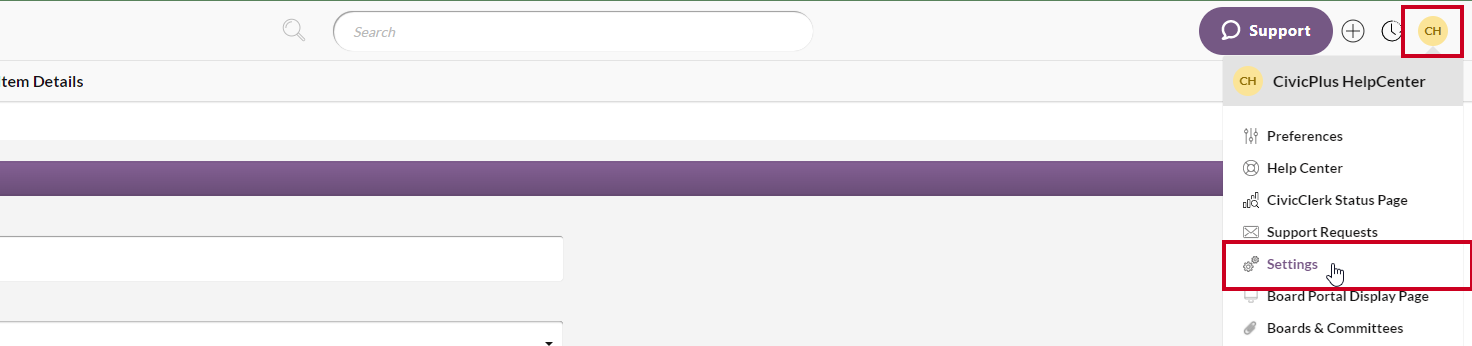 Nav to User Settings