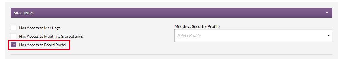 The Access to Portal checkbox.