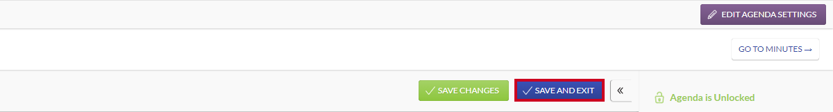 save and exit button
