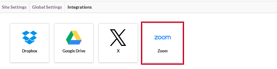 integration options, zoom button