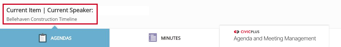 current item notification on board view