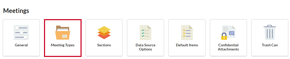 Meeting Types tile.