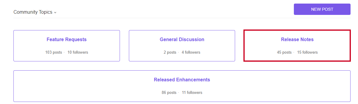 release notes section