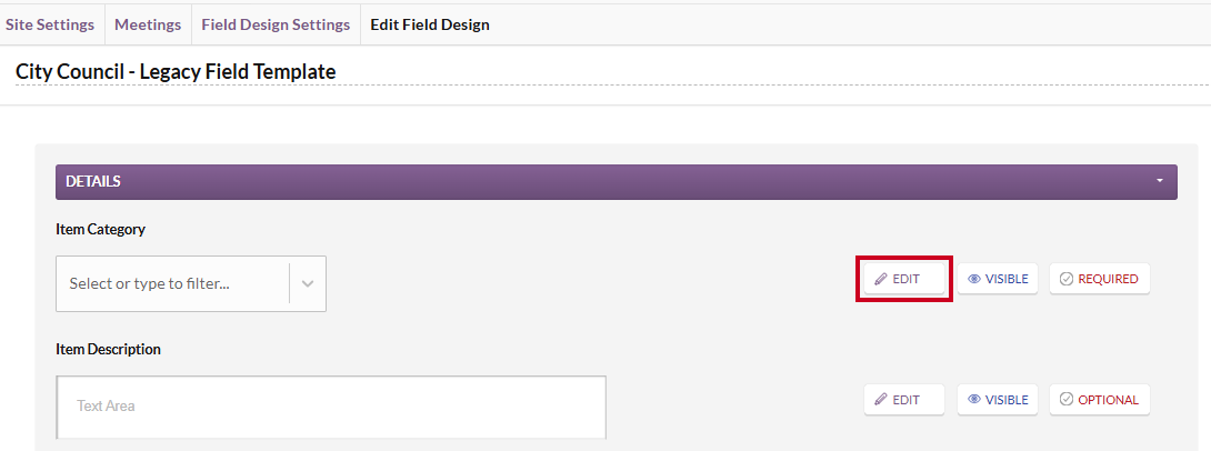 edit fields