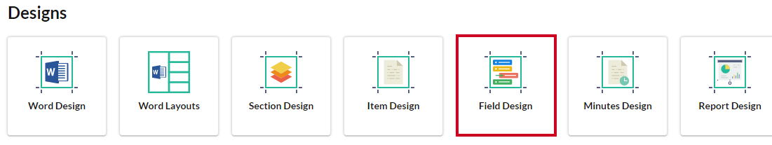The Field Design tile on the Meetings page.