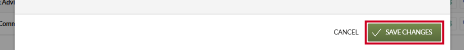 The green, rectangular Save Changes button in the lower-right corner of the Fiscal Data modal.