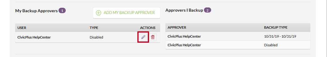 backup approver edit button (purple pencil icon)