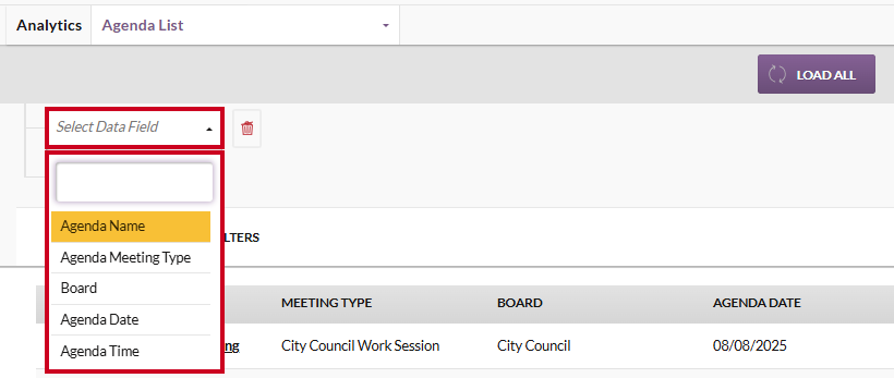 select data field input box and drop-down menu