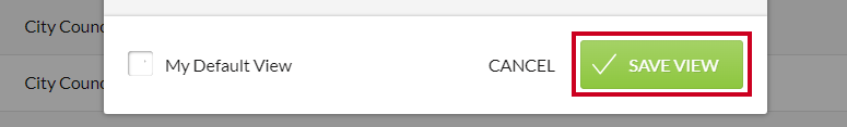 save view window, save view button