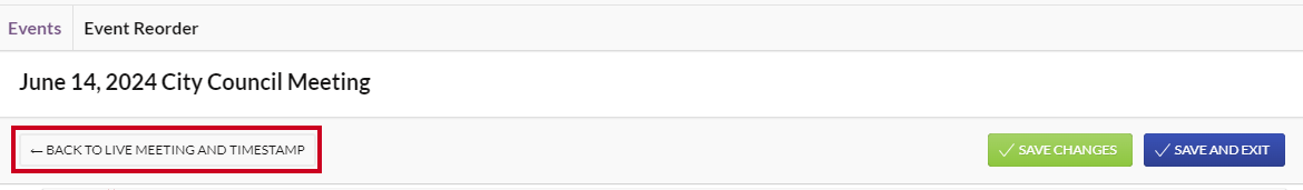 back to live meetings and bookmarking button