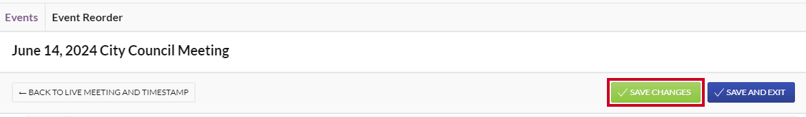 save changes button