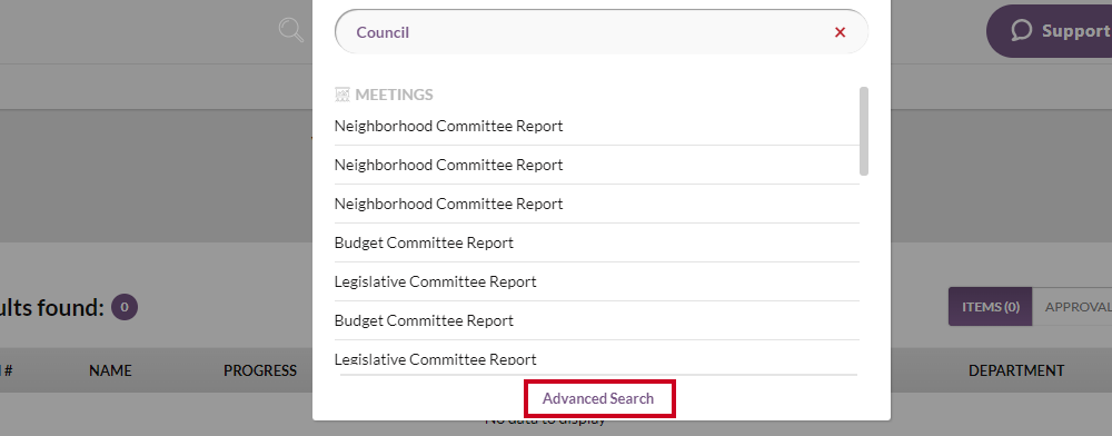 advanced search button