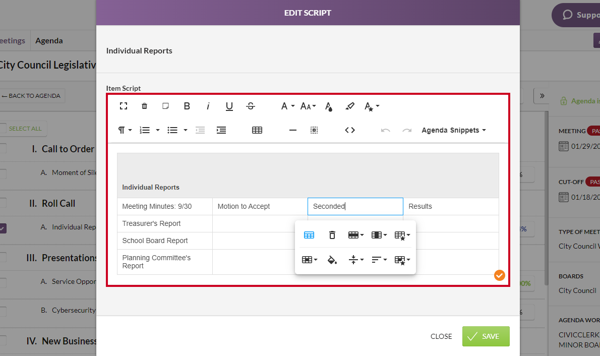 edit script