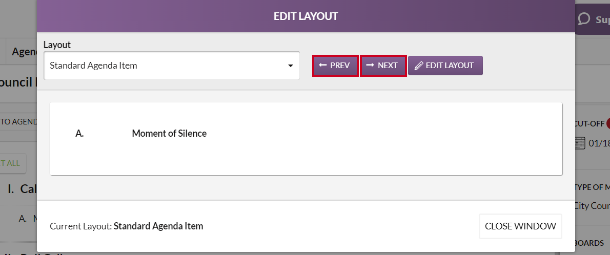previous and next buttons
