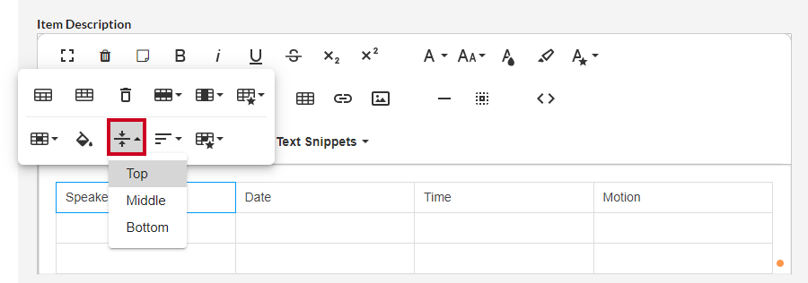 vertical align button