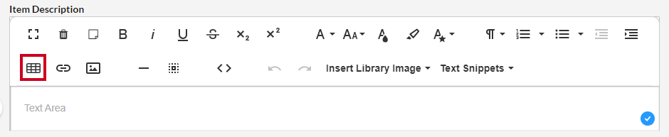 The Insert Table button.
