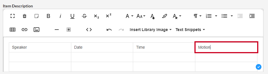 A table cell with example content.