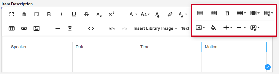 table wizard options