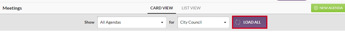 The purple, rectangular Load All button to the right of the filter dropdowns.