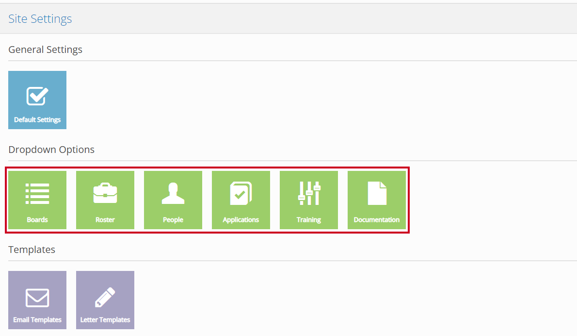 dropdown options
