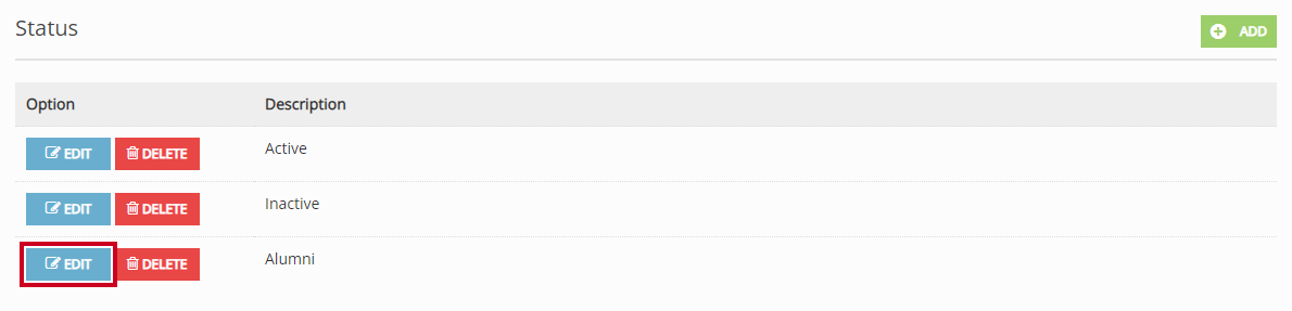 edit and delete buttons